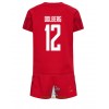 Officiële Voetbalshirt + Korte Broek Denemarken Kasper Dolberg 12 Thuis WK 2022 - Kids